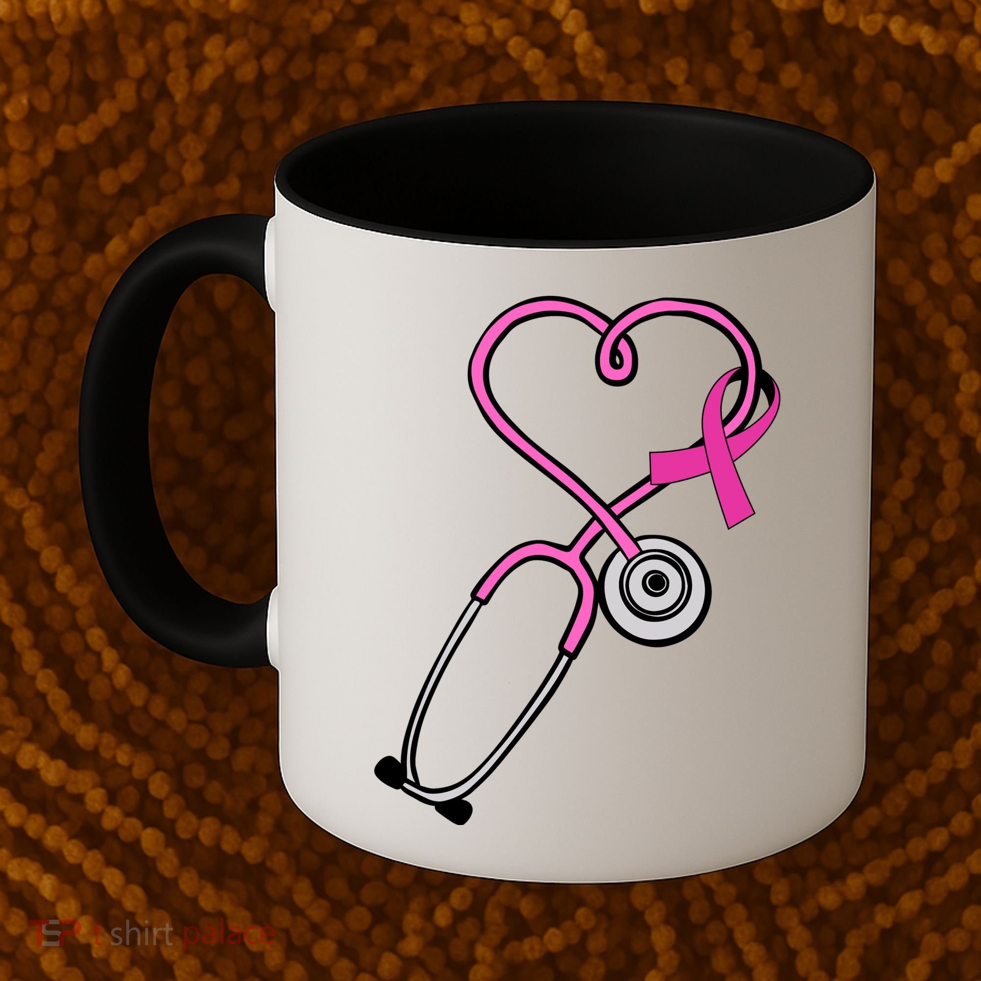 Stethoscope Breast Cancer Awareness Ribbon Coffee Mug