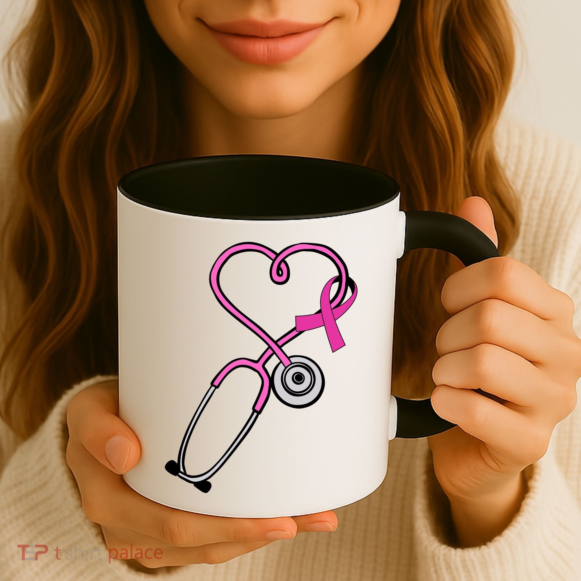 Stethoscope Breast Cancer Awareness Ribbon Coffee Mug