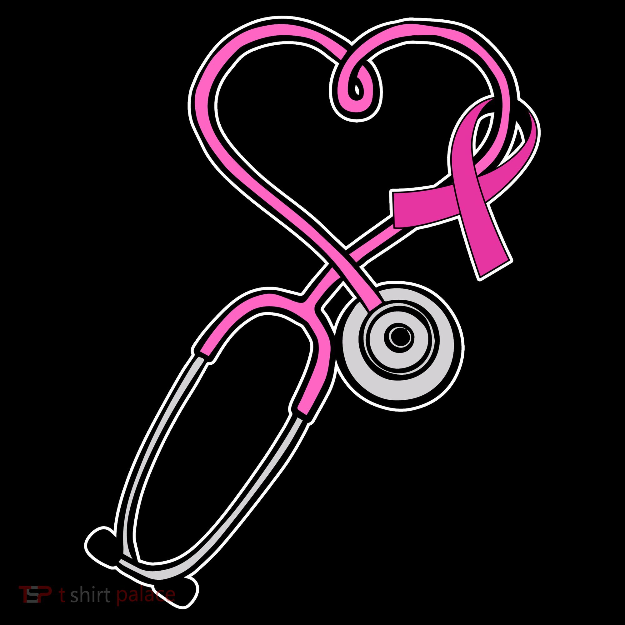 Stethoscope Breast Cancer Awareness Ribbon Women's Hoodie