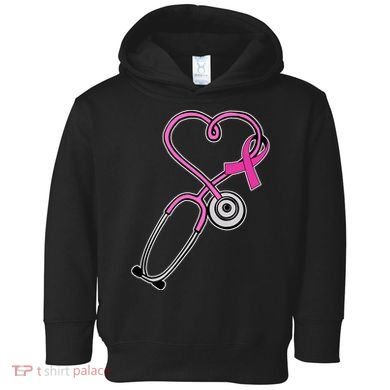 Stethoscope Breast Cancer Awareness Ribbon Toddler Hoodie