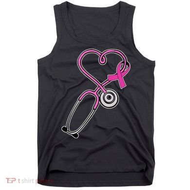 Stethoscope Breast Cancer Awareness Ribbon Tank Top