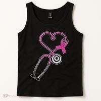 Stethoscope Breast Cancer Awareness Ribbon Tank Top thumb 2