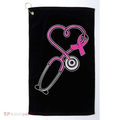 Stethoscope Breast Cancer Awareness Ribbon Golf Towel