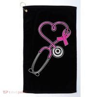 Stethoscope Breast Cancer Awareness Ribbon Golf Towel thumb 0