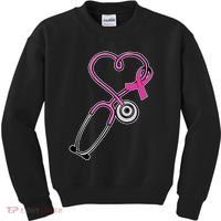 Stethoscope Breast Cancer Awareness Ribbon Kids Sweatshirt thumb 0
