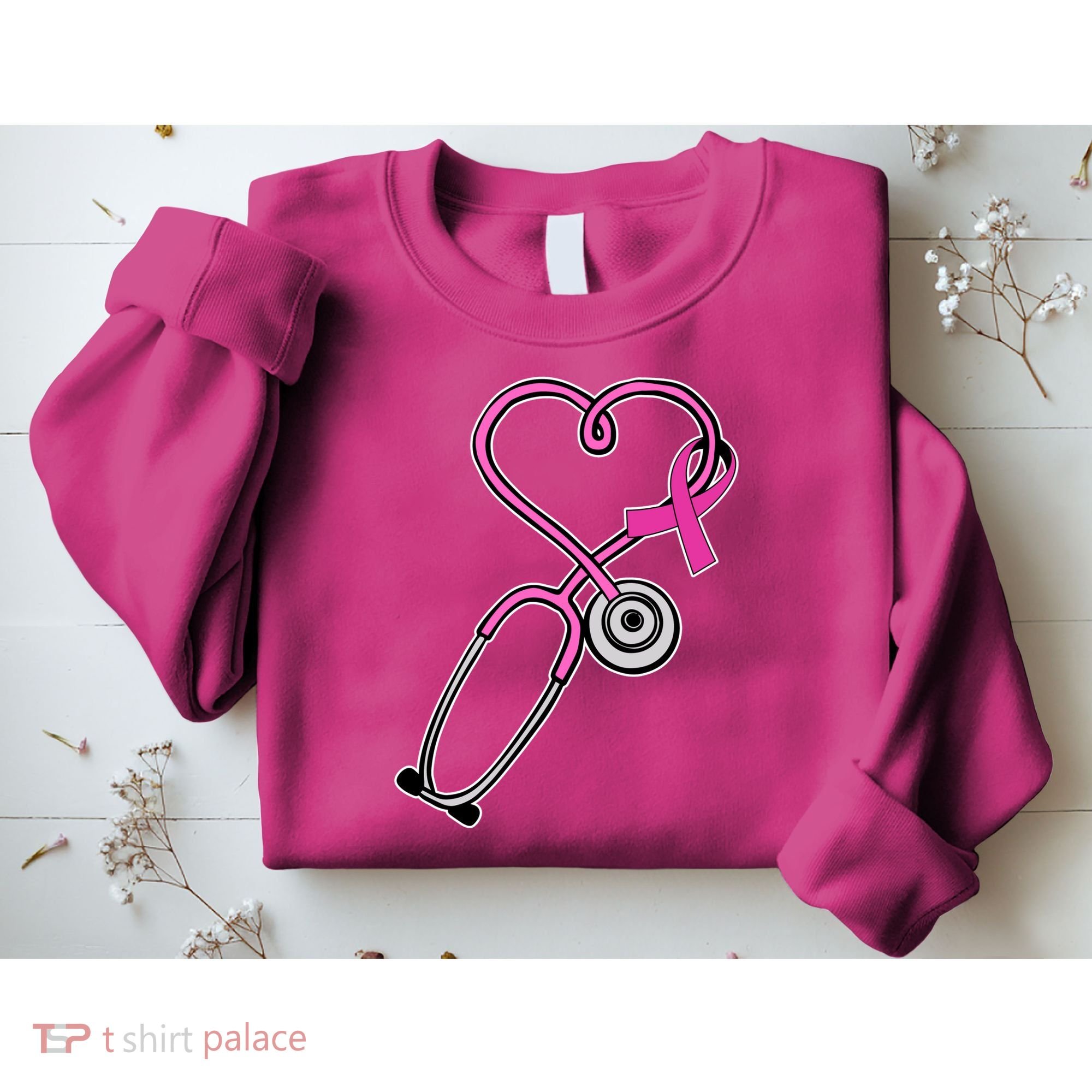 Stethoscope Breast Cancer Awareness Ribbon Sweatshirt
