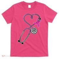 Stethoscope Breast Cancer Awareness Ribbon T-Shirt thumb 0