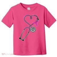 Stethoscope Breast Cancer Awareness Ribbon Toddler T-Shirt thumb 0
