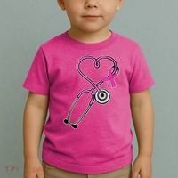 Stethoscope Breast Cancer Awareness Ribbon Toddler T-Shirt thumb 2