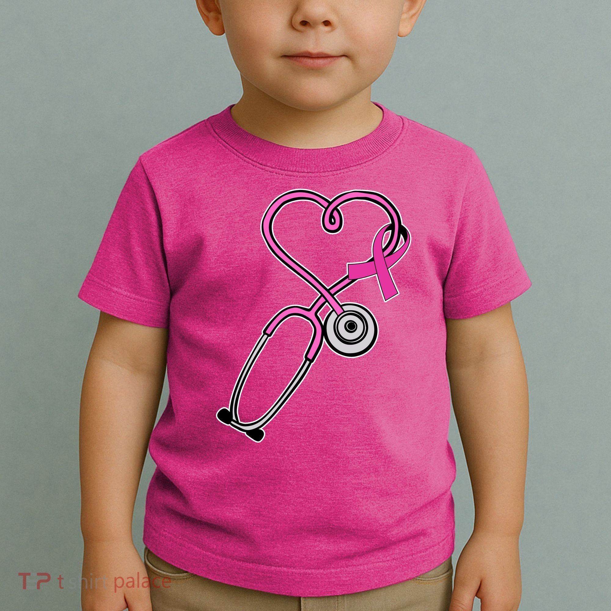Stethoscope Breast Cancer Awareness Ribbon Toddler T-Shirt