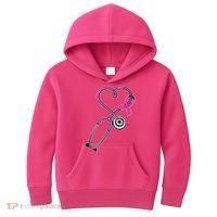 Stethoscope Breast Cancer Awareness Ribbon Kids Hoodie thumb 0
