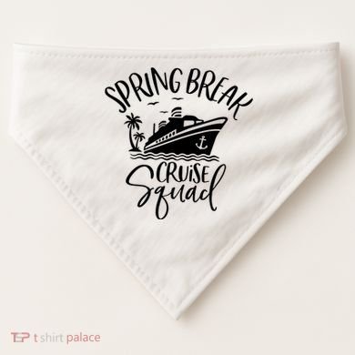 Spring Break Cruise Squad Cruising Matching Team USA-Made Doggie Bandana