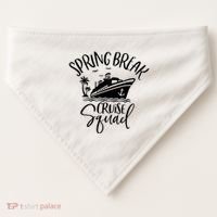 Spring Break Cruise Squad Cruising Matching Team USA-Made Doggie Bandana thumb 0