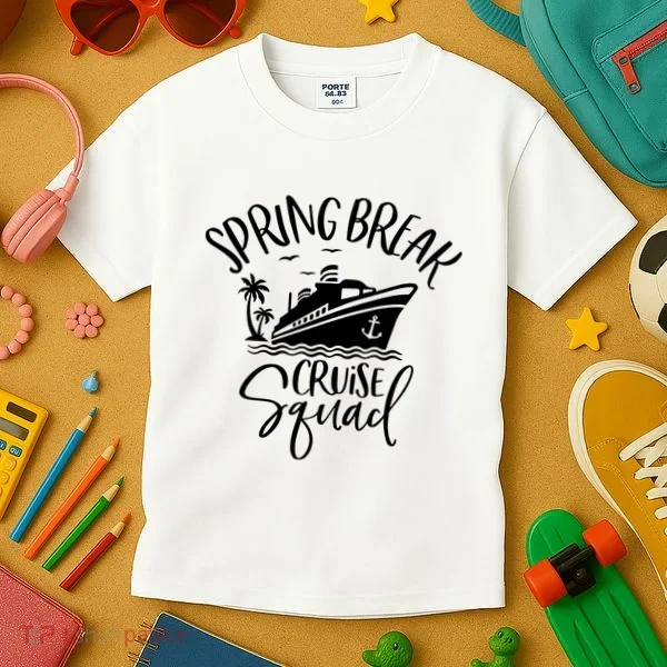Spring Break Cruise Squad Cruising Matching Team Kids T-Shirt