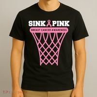 Sink Breast Cancer Basketball Funny T-Shirt thumb 3