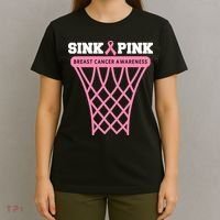 Sink Breast Cancer Basketball Funny T-Shirt thumb 4