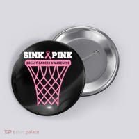 Sink Breast Cancer Basketball Funny Button thumb 0