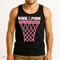 Sink Breast Cancer Basketball Funny Tank Top thumb 3