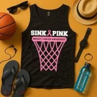 Sink Breast Cancer Basketball Funny Tank Top thumb 4