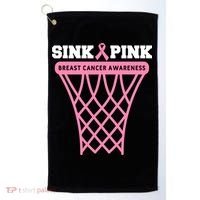 Sink Breast Cancer Basketball Funny Golf Towel thumb 0