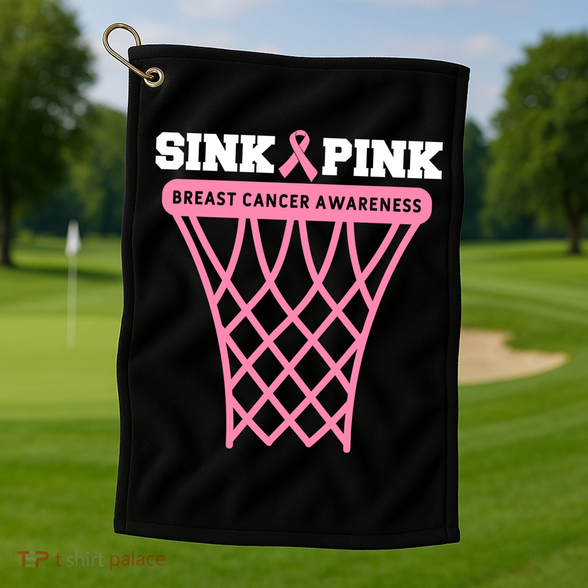 Sink Breast Cancer Basketball Funny Golf Towel