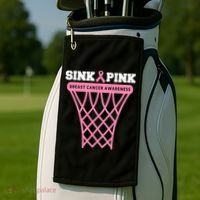 Sink Breast Cancer Basketball Funny Golf Towel thumb 2