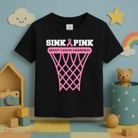 Sink Breast Cancer Basketball Funny Toddler T-Shirt thumb 3