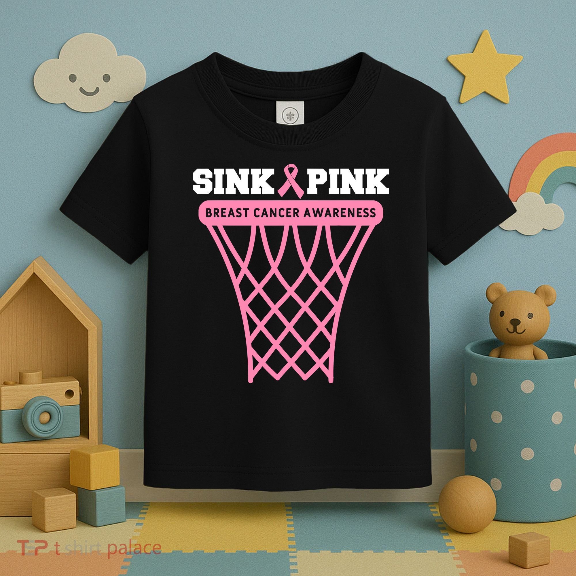 Sink Breast Cancer Basketball Funny Toddler T-Shirt