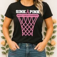 Sink Breast Cancer Basketball Funny Women's T-Shirt thumb 2