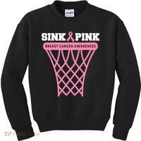 Sink Breast Cancer Basketball Funny Kids Sweatshirt thumb 0