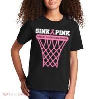 Sink Breast Cancer Basketball Funny Kids T-Shirt thumb 2