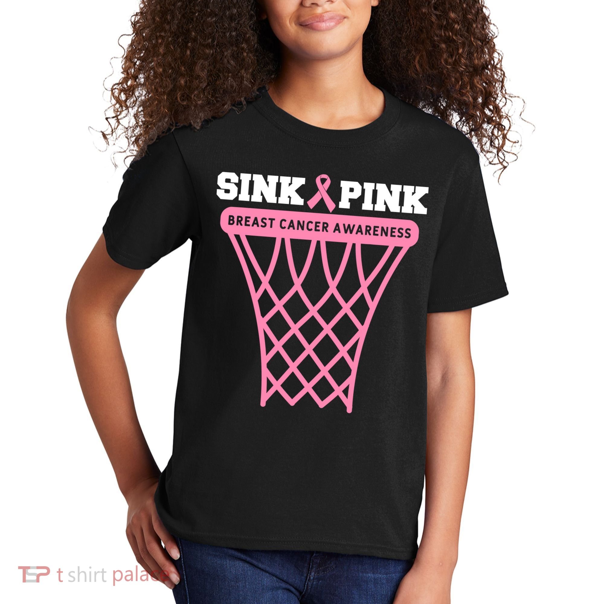 Sink Breast Cancer Basketball Funny Kids T-Shirt