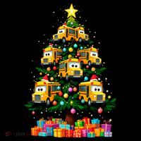 School Bus Christmas Tree Xmas Holidays School Bus Driver Gift Women's Hoodie thumb 2