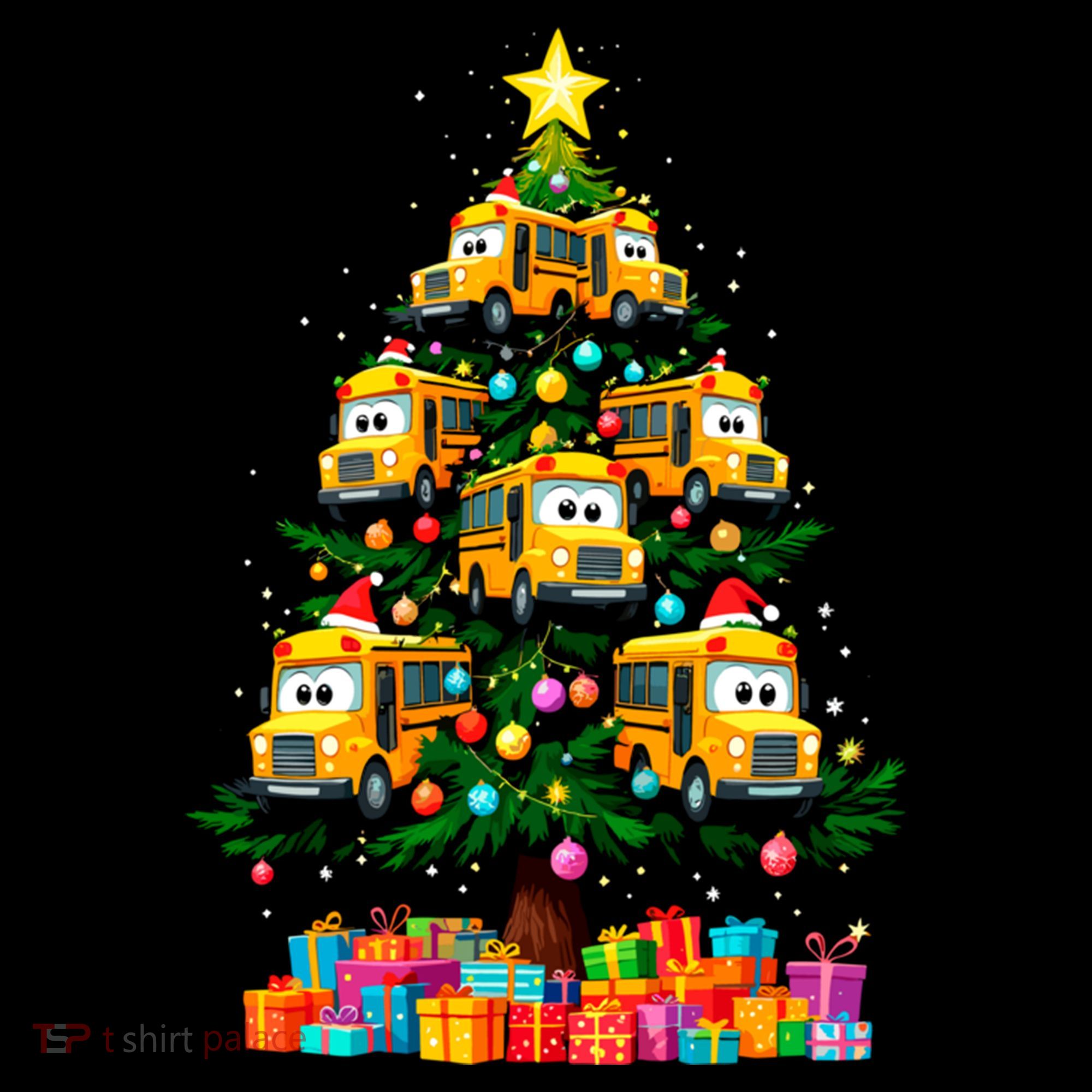 School Bus Christmas Tree Xmas Holidays School Bus Driver Gift Women's Hoodie