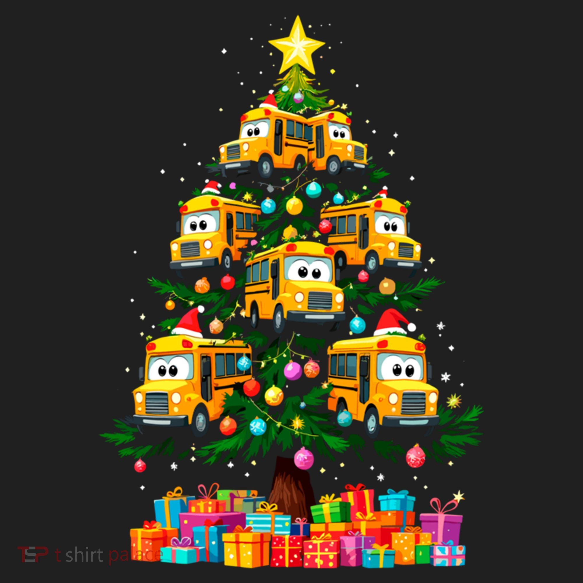 School Bus Christmas Tree Xmas Holidays School Bus Driver Gift Hat