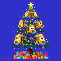 School Bus Christmas Tree Xmas Holidays School Bus Driver Gift Sweatshirt thumb 3