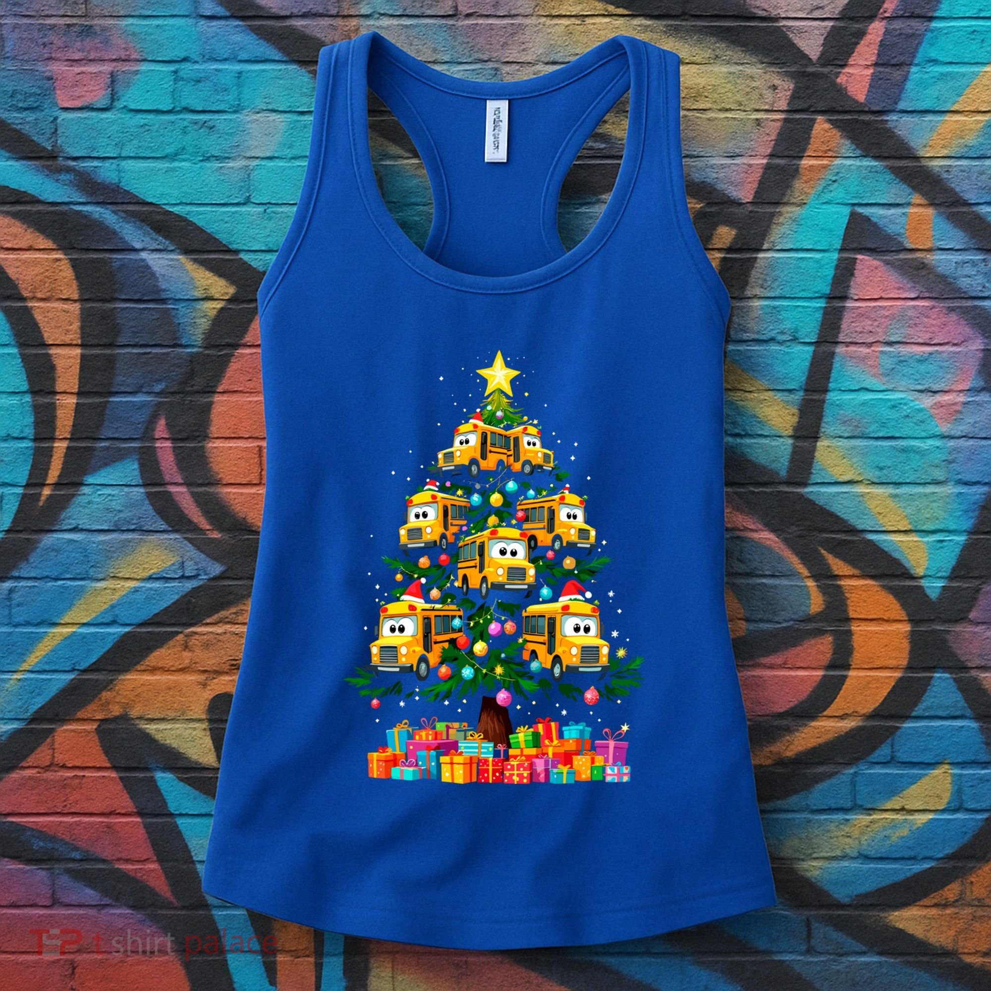 School Bus Christmas Tree Xmas Holidays School Bus Driver Gift Women's Tank Top