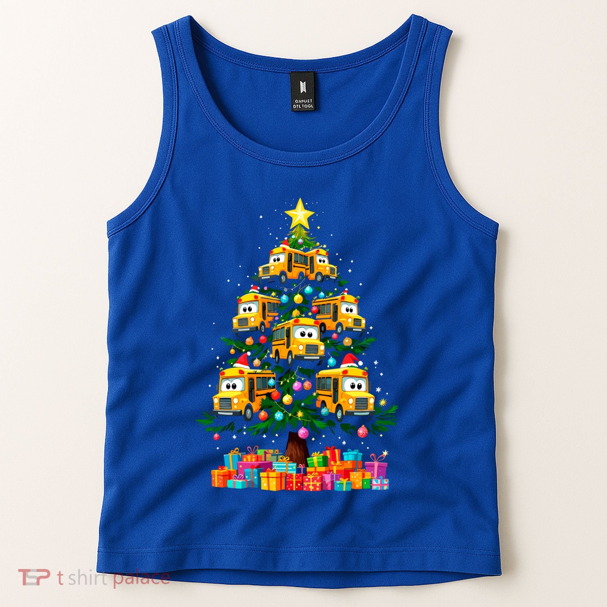 School Bus Christmas Tree Xmas Holidays School Bus Driver Gift Tank Top