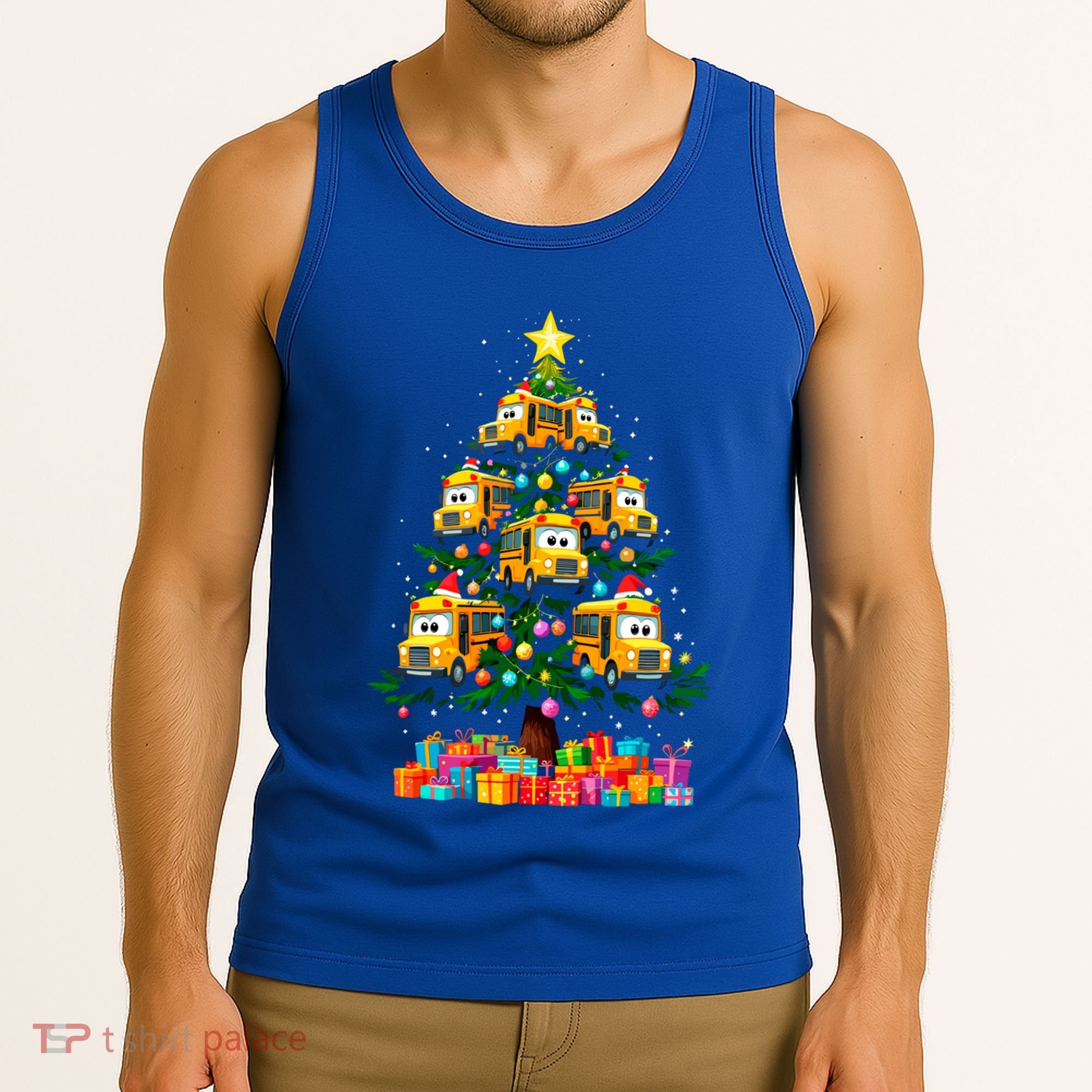 School Bus Christmas Tree Xmas Holidays School Bus Driver Gift Tank Top