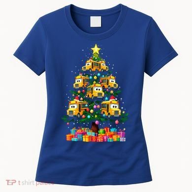 School Bus Christmas Tree Xmas Holidays School Bus Driver Gift Women's T-Shirt