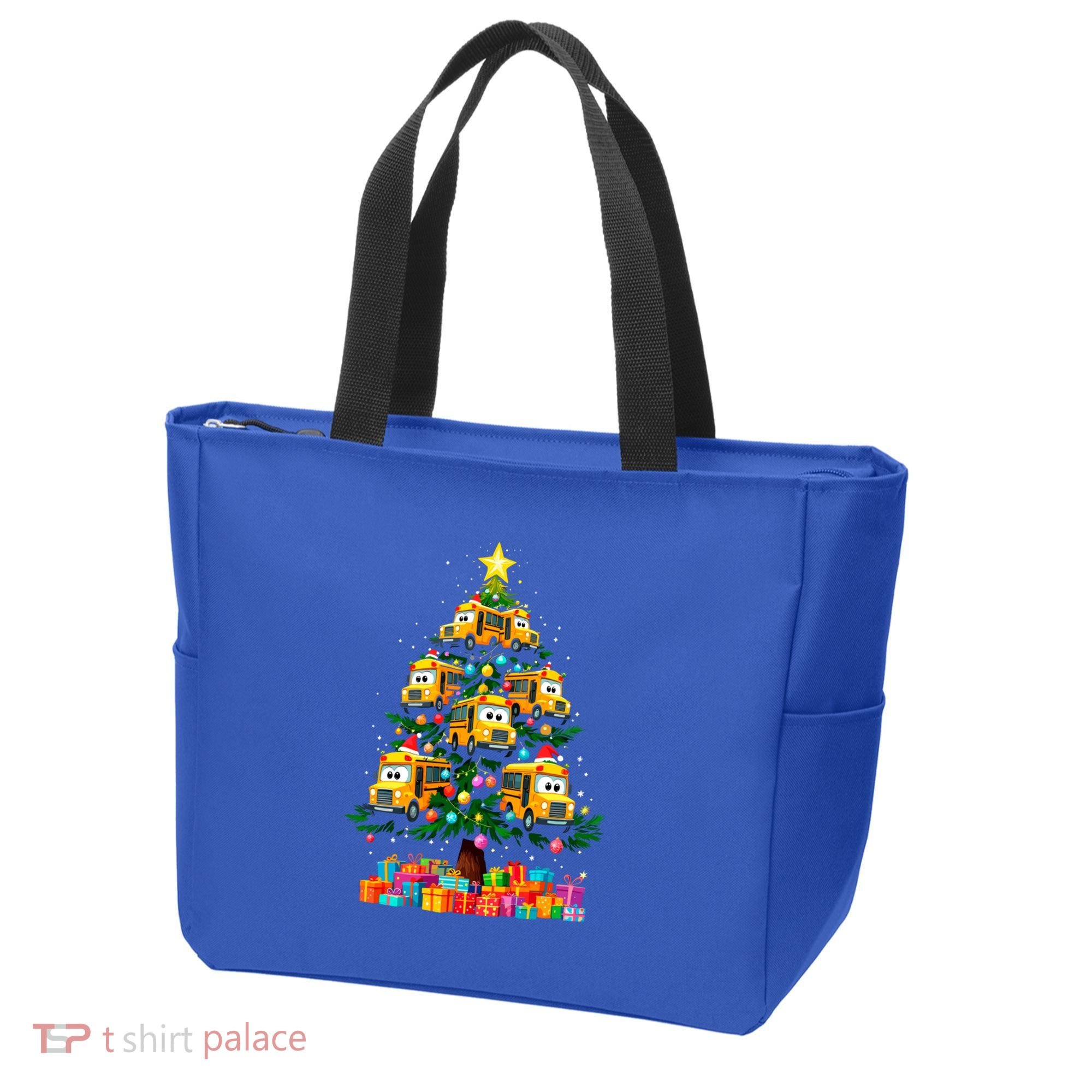 School Bus Christmas Tree Xmas Holidays School Bus Driver Gift Tote Bag