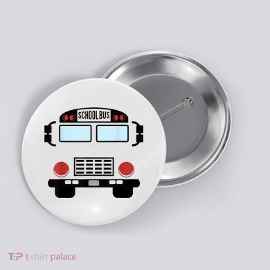 School Bus Costume Funny Yellow School Bus Driver Button