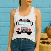 School Bus Costume Funny Yellow School Bus Driver Women's Tank Top thumb 2