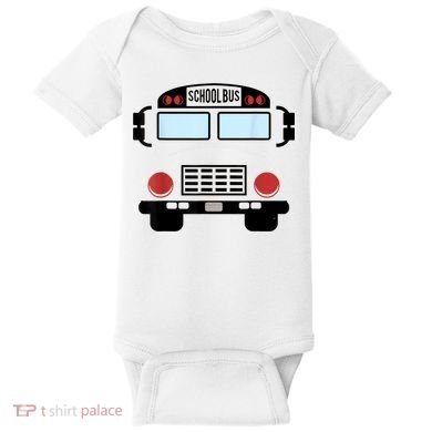 School Bus Costume Funny Yellow School Bus Driver Baby Bodysuit