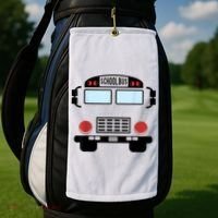 School Bus Costume Funny Yellow School Bus Driver Golf Towel thumb 2