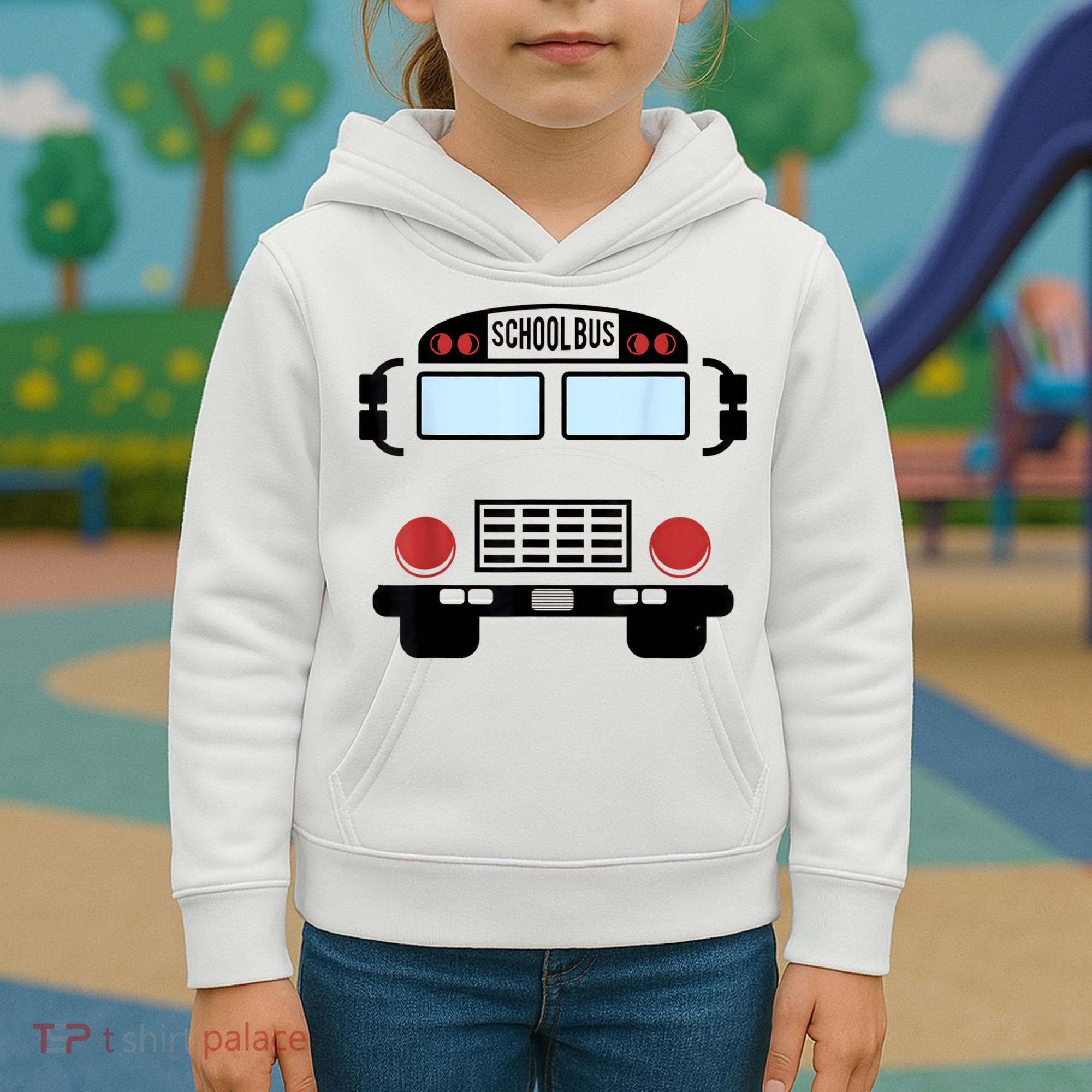 School Bus Costume Funny Yellow School Bus Driver Kids Hoodie