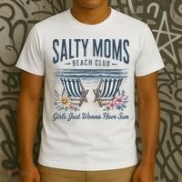 Salty Beach Club Girl Just Wanna Have Sun Matching Team T-Shirt thumb 3