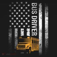 School Bus Driver Usa American Flag Funny Bus Driver Gift Women's Hoodie thumb 2