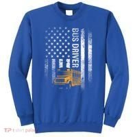 School Bus Driver Usa American Flag Funny Bus Driver Gift Sweatshirt thumb 0