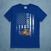 School Bus Driver Usa American Flag Funny Bus Driver Gift T-Shirt thumb 5